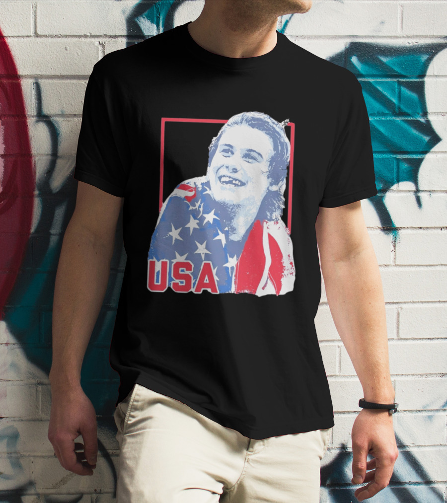 Jack Hughes USA Flag 2026 Hockey T-Shirt