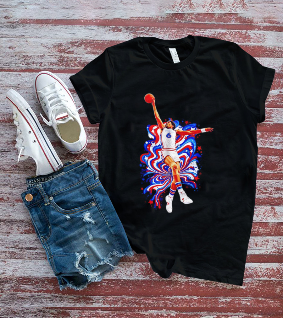 Philadelphia 76ers Julius Erving Dr. J Phunkadelic Slam Dunk T-Shirt