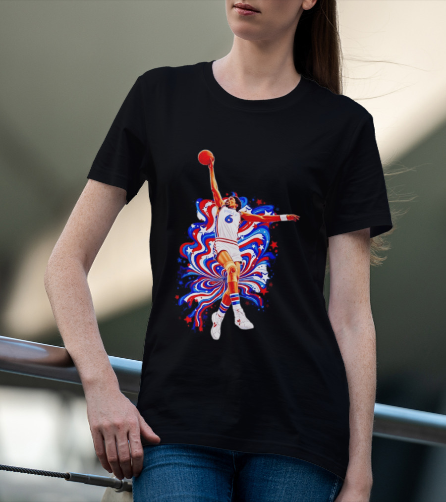 Philadelphia 76ers Julius Erving Dr. J Phunkadelic Slam Dunk T-Shirt