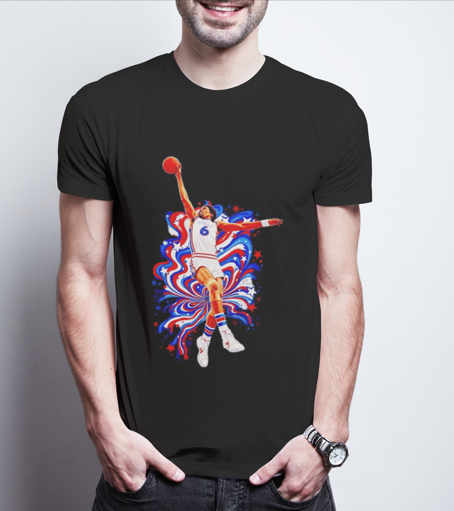 Philadelphia 76ers Julius Erving Dr. J Phunkadelic Slam Dunk T-Shirt