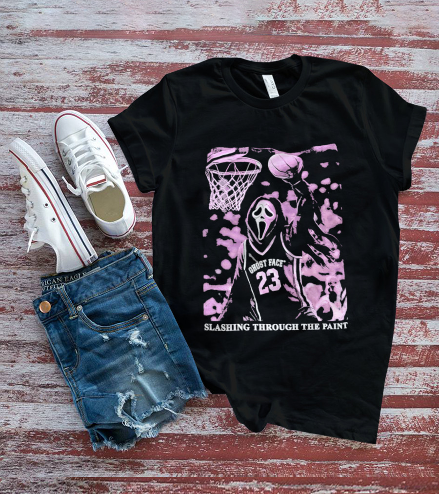 Ghost Face 23 Dunking Basketball Slashing Through The Paint T-Shirt