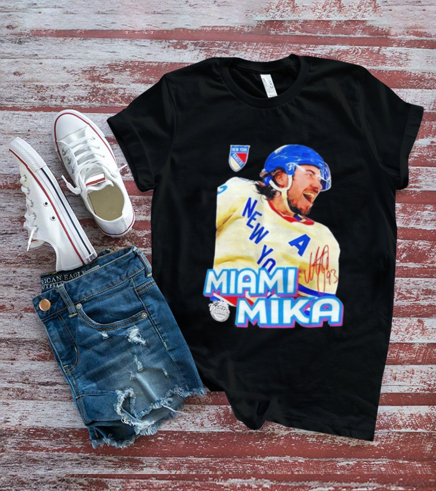 New York Rangers Mika Zibanejad Miami Mika 93 T-Shirt