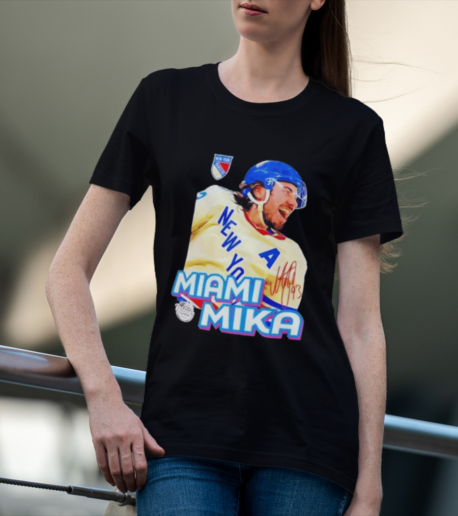 New York Rangers Mika Zibanejad Miami Mika 93 T-Shirt