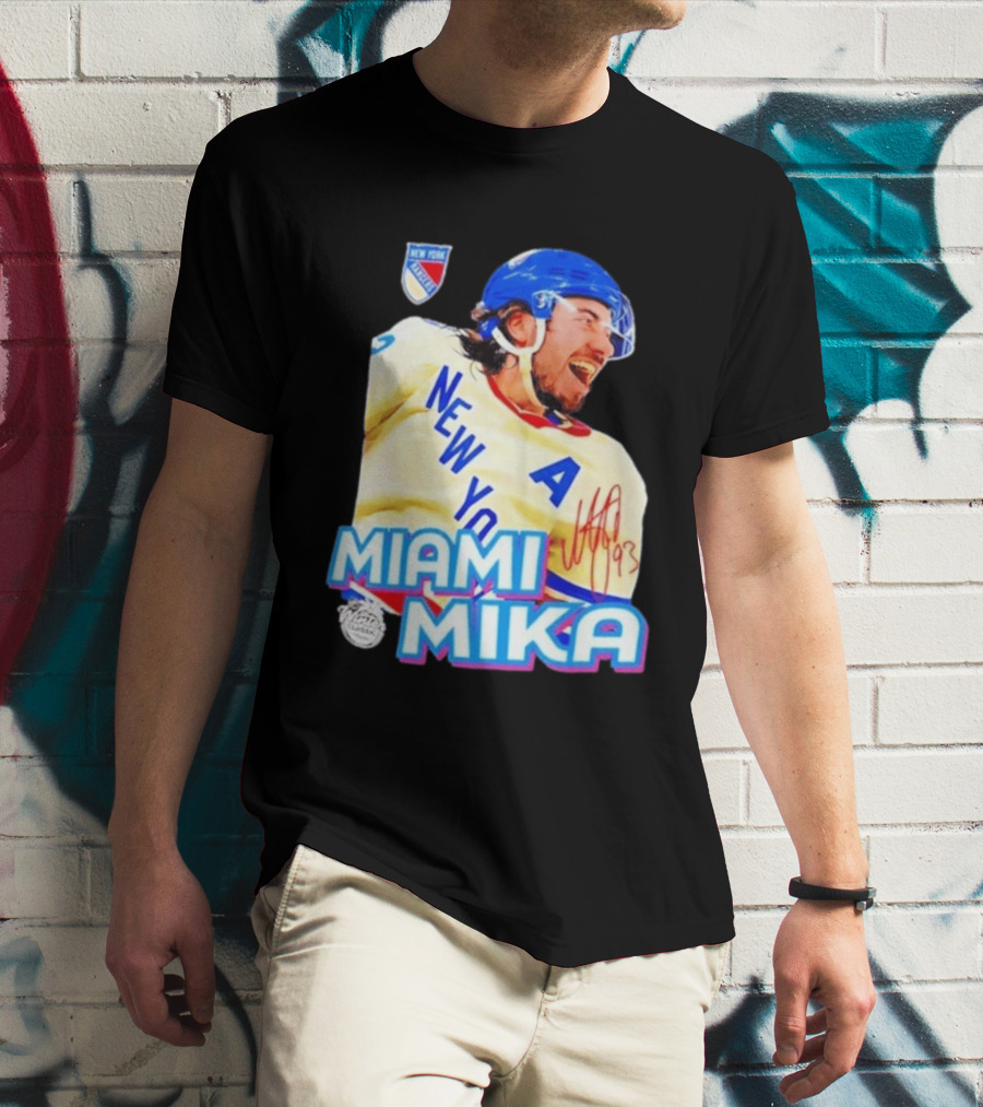 New York Rangers Mika Zibanejad Miami Mika 93 T-Shirt