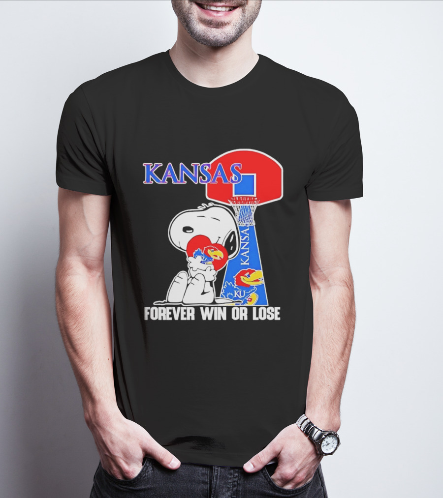 Kansas Jayhawks Basketball Snoopy Forever Win Or Lose T-Shirt