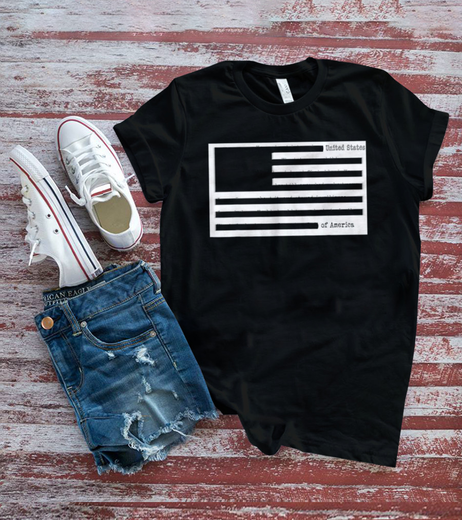 Censored American Documents Flag United States USA T-Shirt