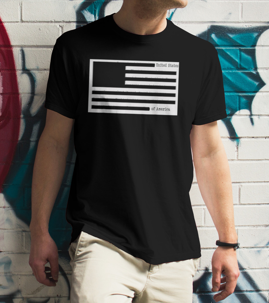 Censored American Documents Flag United States USA T-Shirt