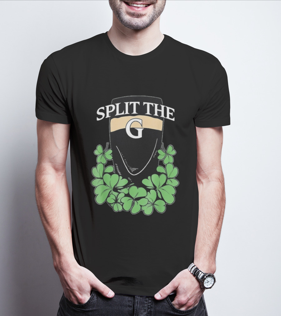 Split The G Shamrock Clover St. Patrick's Day Pint T-Shirt