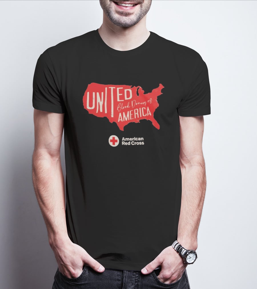 United Blood Donors Of America Map Red Cross Collaboration T-Shirt