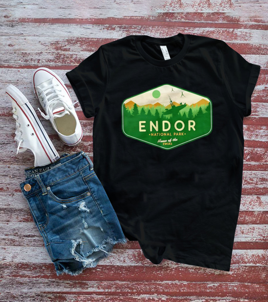 Endor National Park Home Of The Ewoks Forest Landscape Spaceships T-Shirt