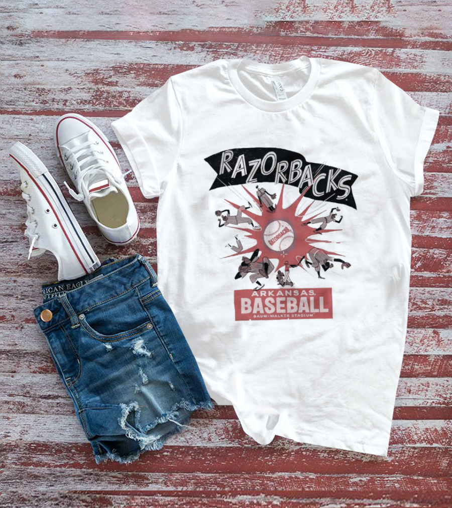 Razorbacks Arkansas Baseball The Strike Baum Walker Stadium T-Shirt