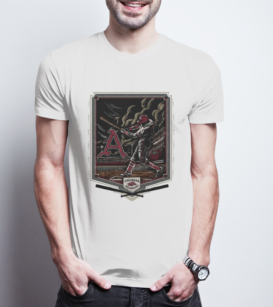 Arkansas Razorbacks The Thunder Baseball Stadium Scene T-Shirt