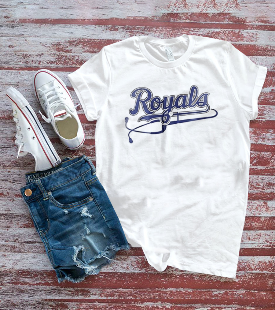 Kansas City Royals Healthcare Appreciation Heartbeat Royals Script T-Shirt