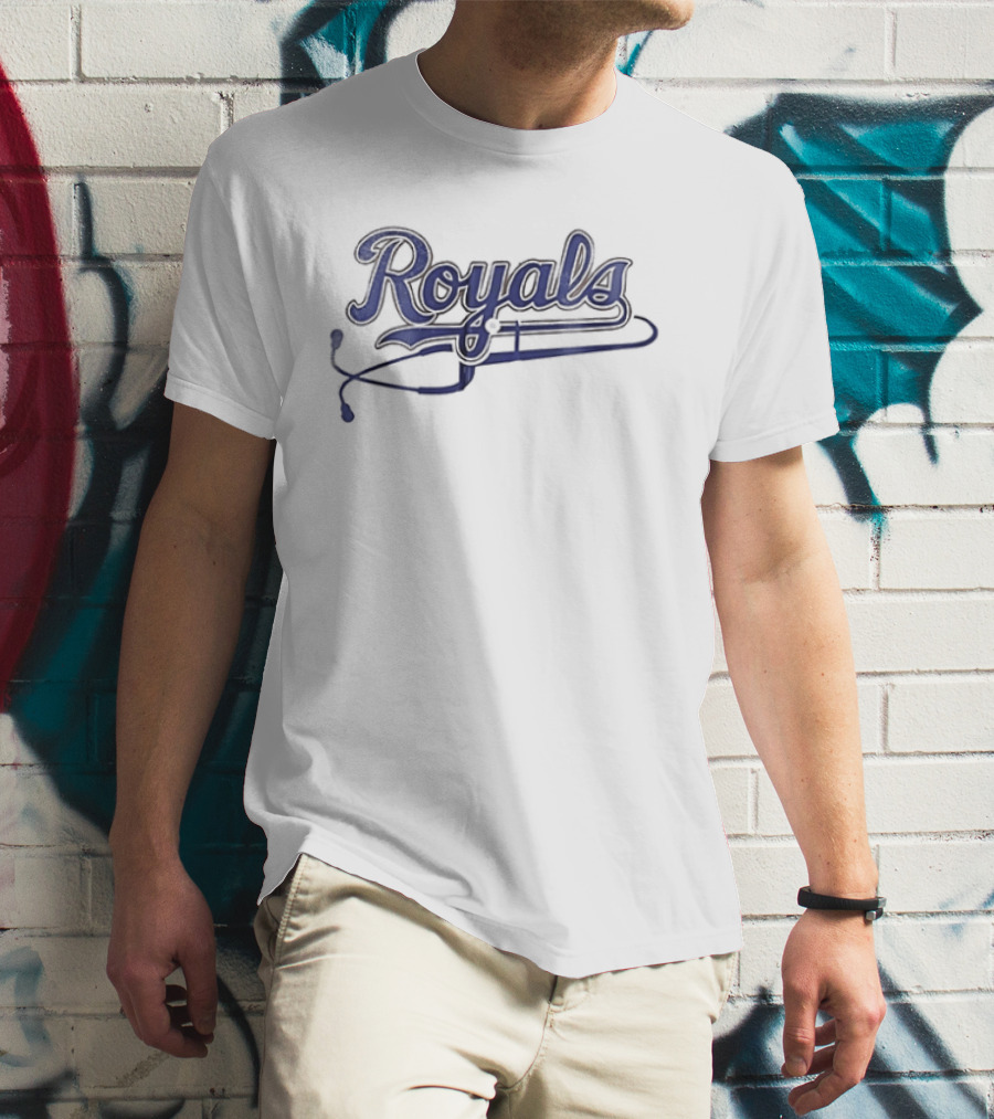 Kansas City Royals Healthcare Appreciation Heartbeat Royals Script T-Shirt