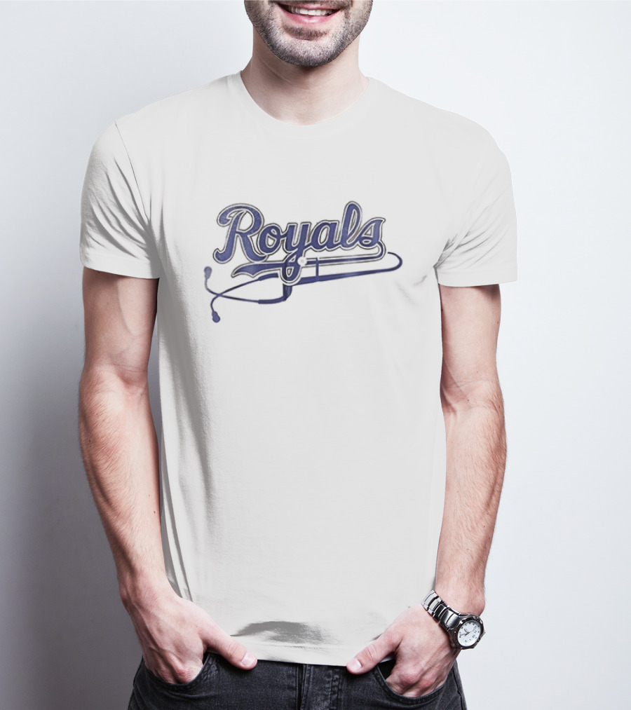 Kansas City Royals Healthcare Appreciation Heartbeat Royals Script T-Shirt