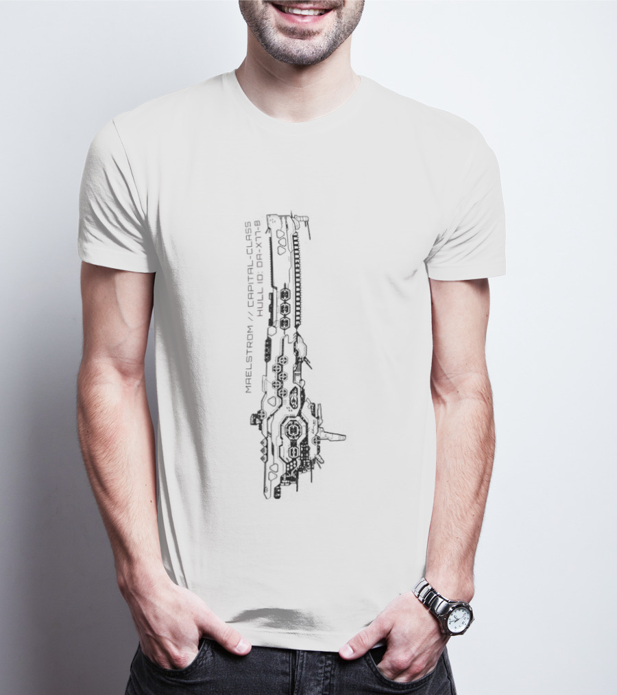 Maelstrom Capital Class DA X77 B Spaceship Blueprint T-Shirt