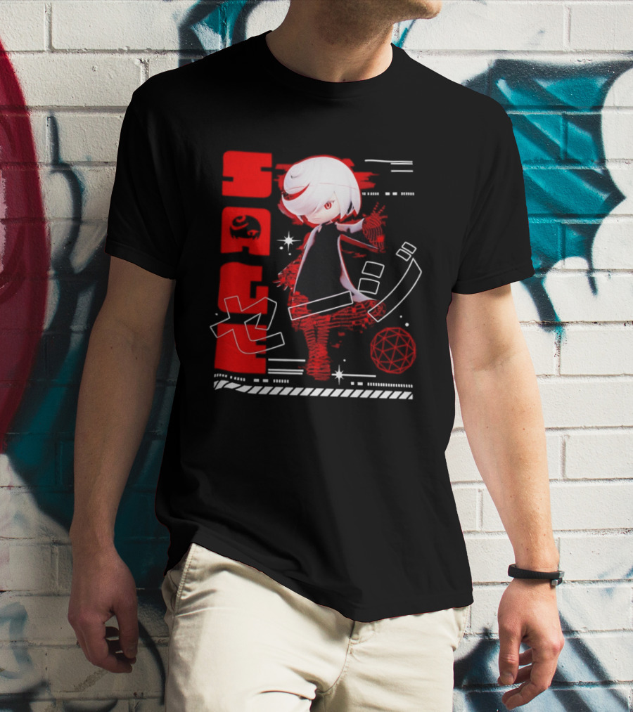 Sage Frontiers Character Illustration With Bold Red T-Shirt