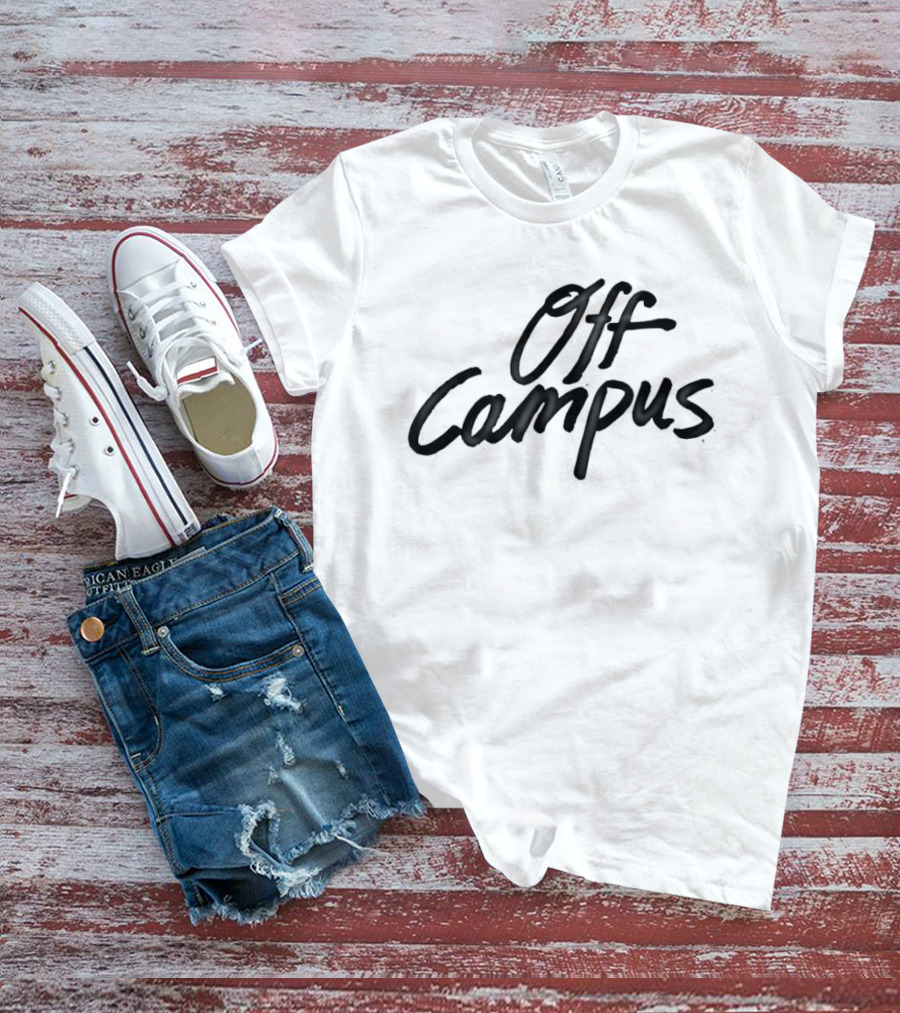 Off Campus Handwritten Black T-Shirt