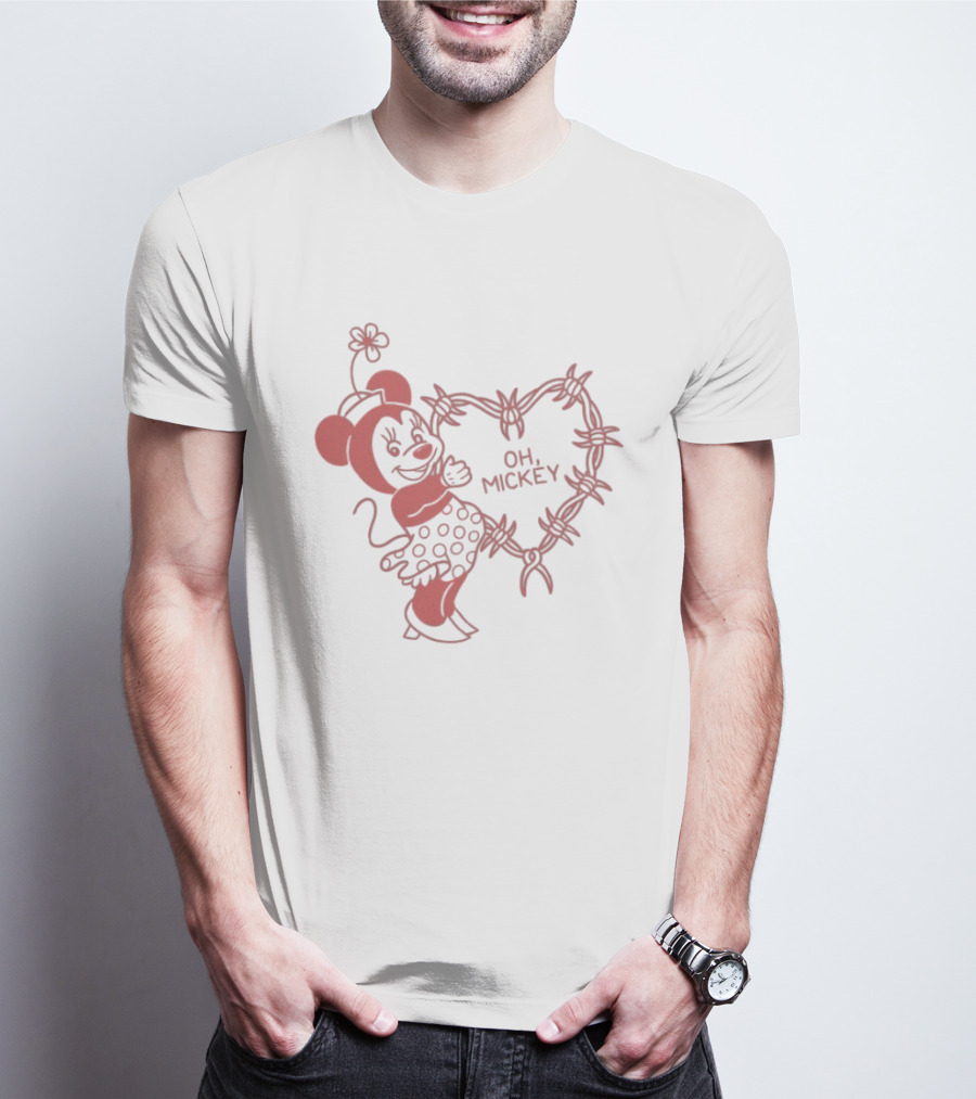Oh Mickey Tattoo Barbed Wire Heart Friday The 13th T-Shirt