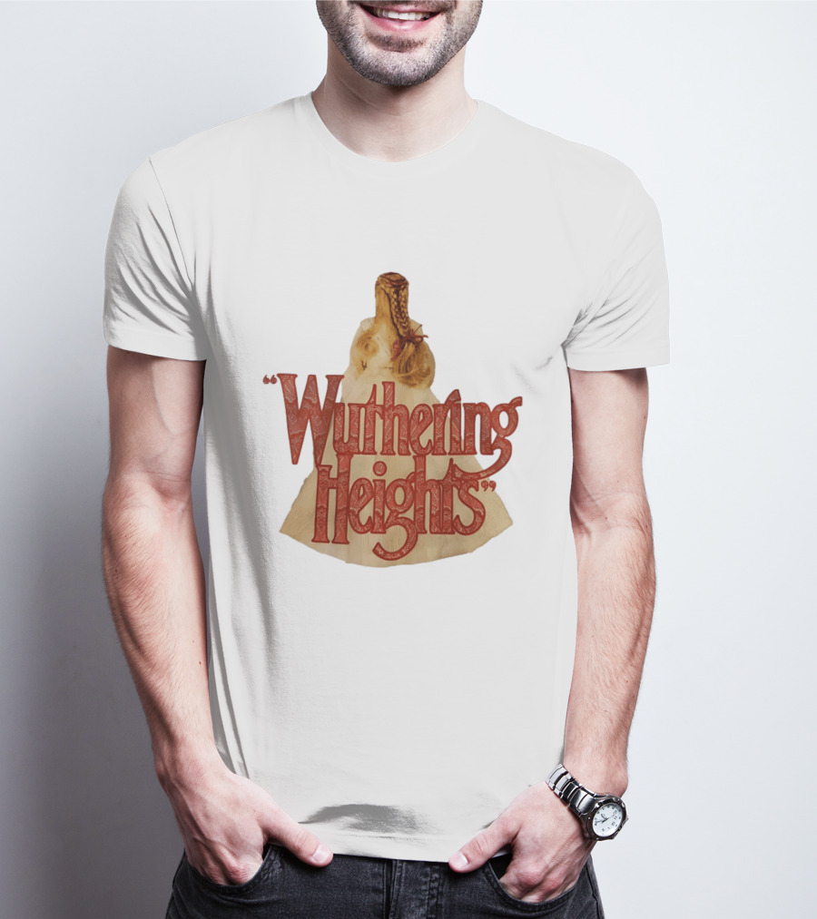 Wuthering Heights Red Text Victorian Woman Braided Hair T-Shirt