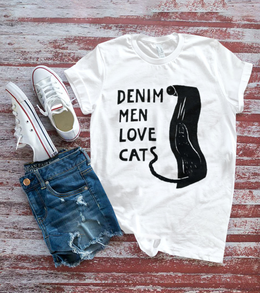 Denim Men Love Cats Feline T-Shirt