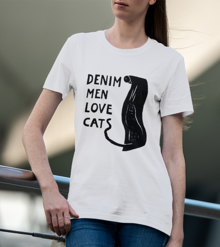 Denim Men Love Cats Feline T-Shirt