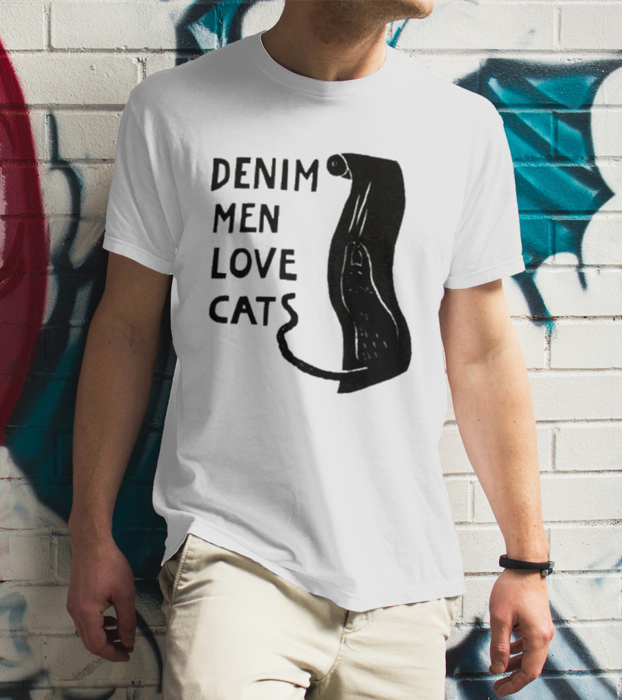 Denim Men Love Cats Feline T-Shirt
