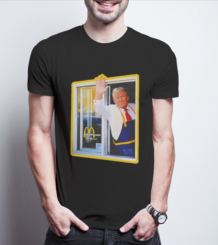 MAGA Donald's I'm Votin' For It Drive Thru Window Mockup T-Shirt