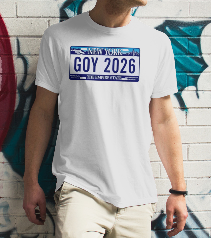 New York Goy 2026 The Empire State License Plate T-Shirt