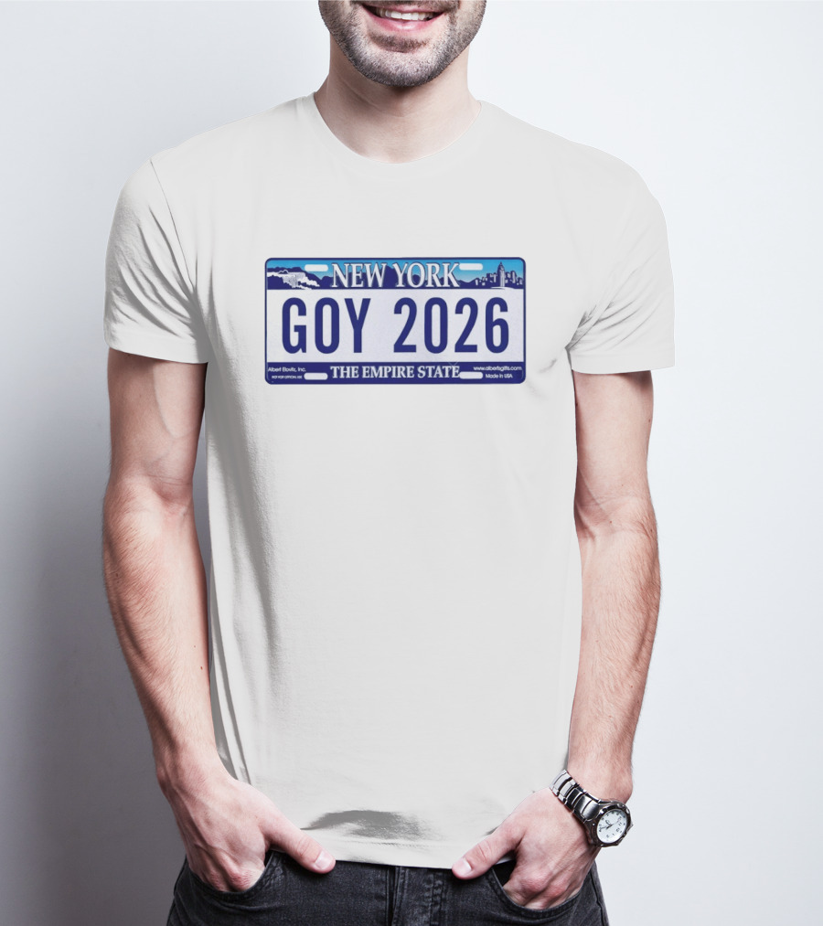 New York Goy 2026 The Empire State License Plate T-Shirt