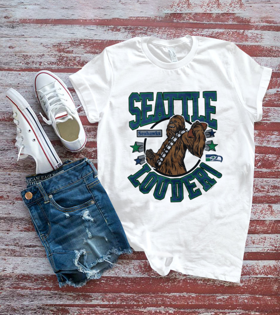 Seattle Seahawks Louder Star Wars Chewbacca T-Shirt