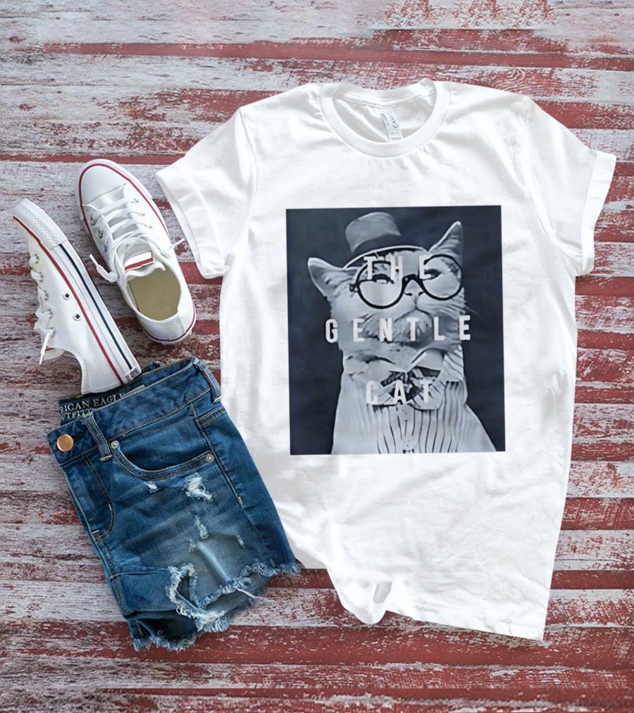 The Gentle Cat With Glasses And Top Hat T-Shirt