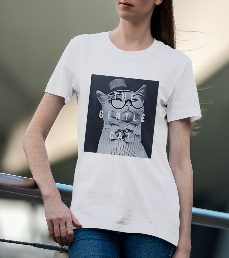 The Gentle Cat With Glasses And Top Hat T-Shirt
