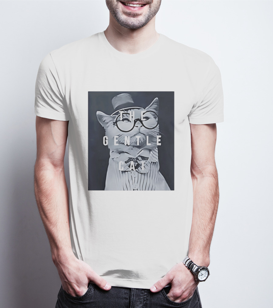 The Gentle Cat With Glasses And Top Hat T-Shirt