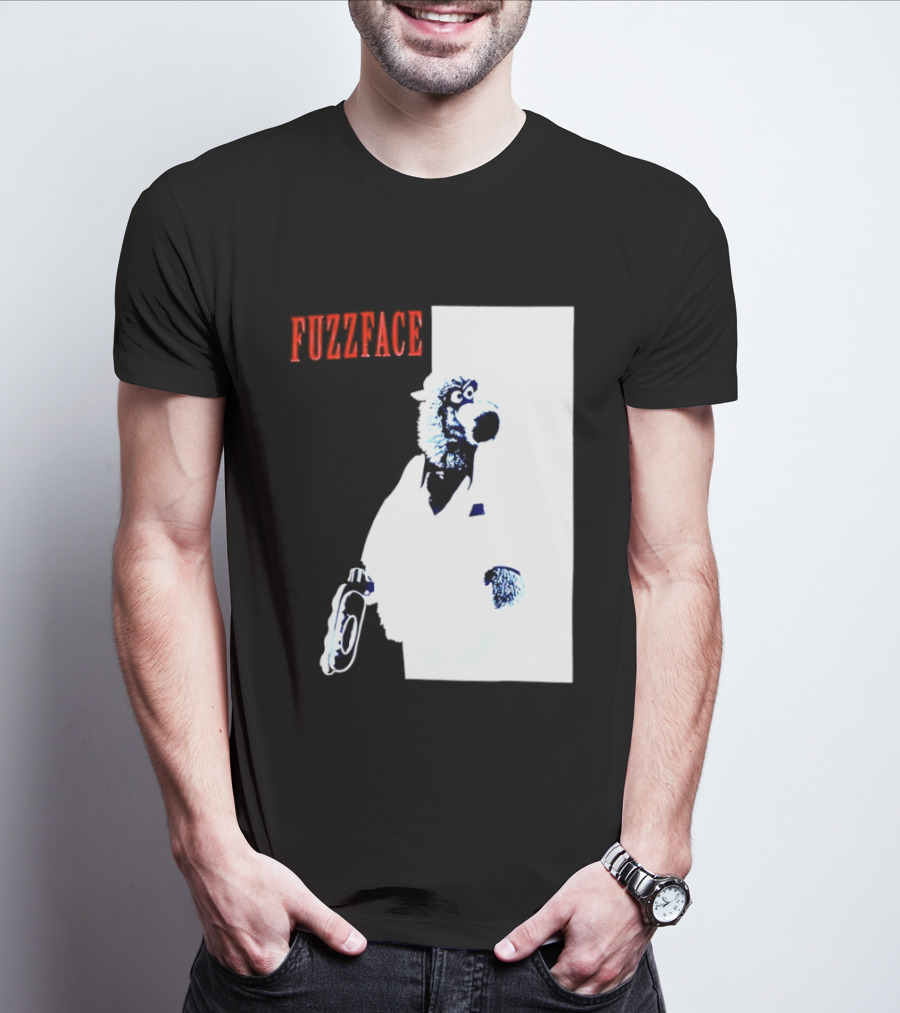 Fuzz Face Muppet Holding Hair Dryer T-Shirt
