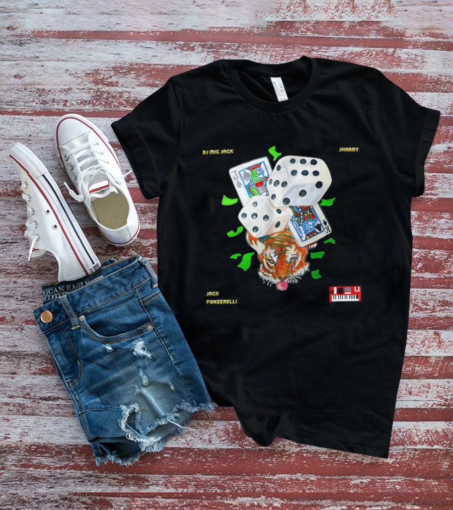 Jack Fonzerelli Volume One DJ Mic Jack JHarry Dice Cards Tiger Keyboard T-Shirt