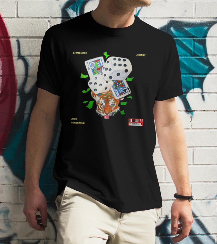 Jack Fonzerelli Volume One DJ Mic Jack JHarry Dice Cards Tiger Keyboard T-Shirt