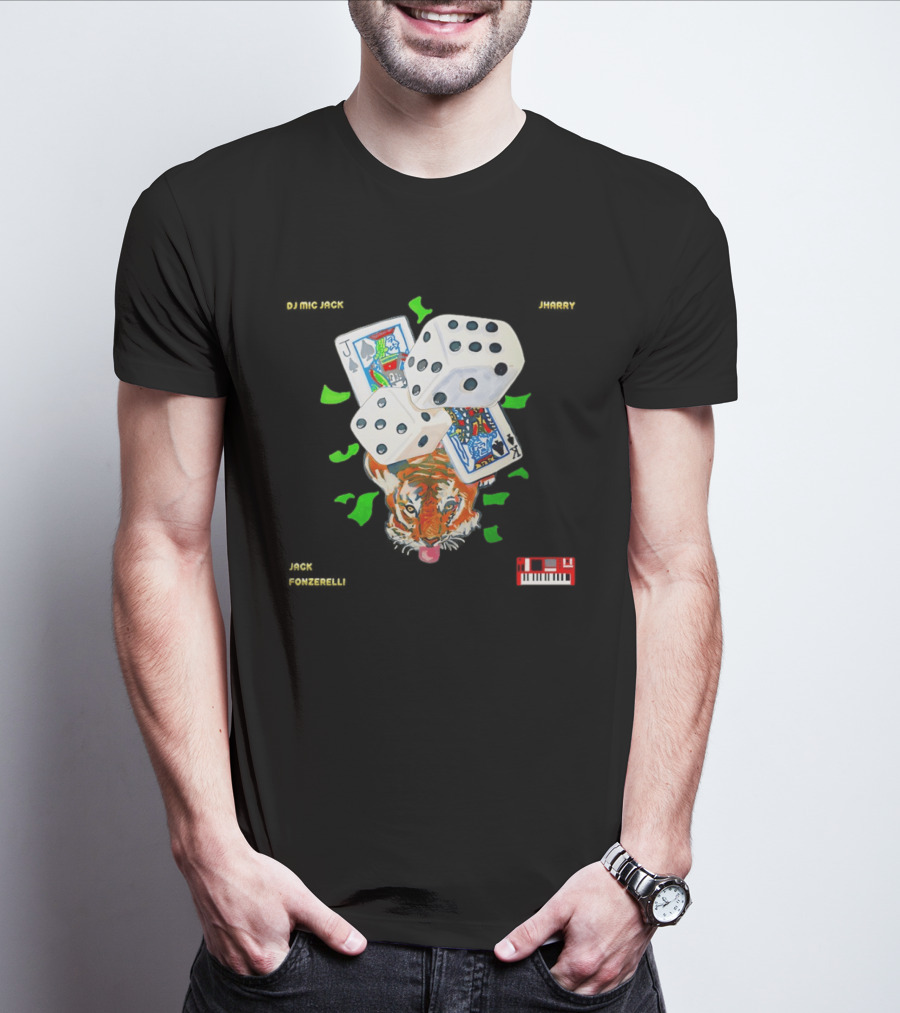 Jack Fonzerelli Volume One DJ Mic Jack JHarry Dice Cards Tiger Keyboard T-Shirt