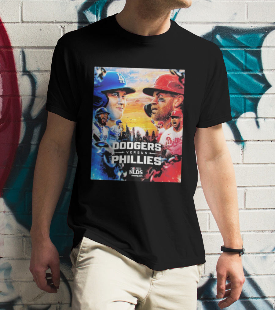Los Angeles Dodgers Versus Philadelphia Phillies 2025 MLB NLDS Epic Showdown T-Shirt