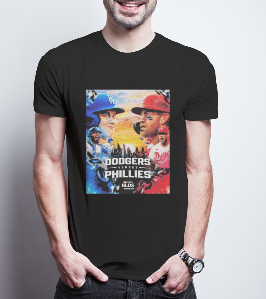Los Angeles Dodgers Versus Philadelphia Phillies 2025 MLB NLDS Epic Showdown T-Shirt
