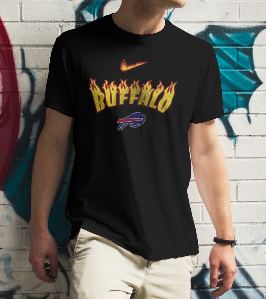 Buffalo Bills Firewave Nike Flaming T-Shirt