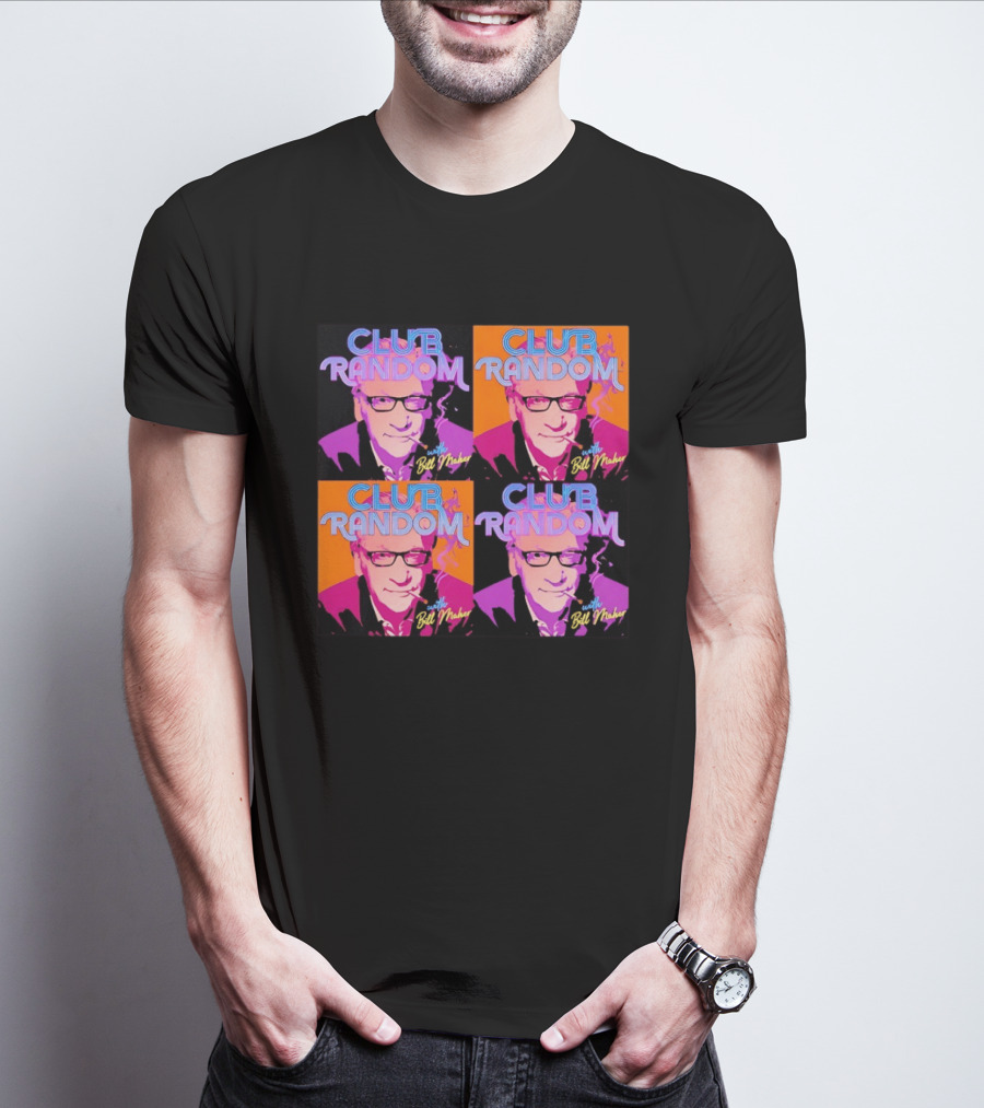 CLUB RANDOM With Bill Maher Pop Art Style Quad Image T-Shirt