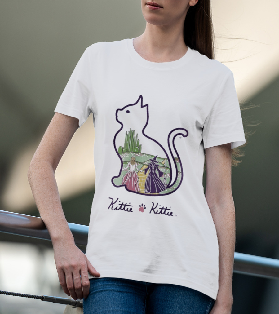 Kittie Kittie Wizard Of Oz Cat Silhouette Emerald City T-Shirt