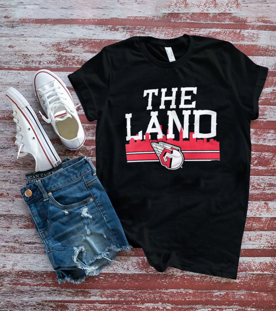 The Land Cleveland Guardians Baseball Skyline T-Shirt