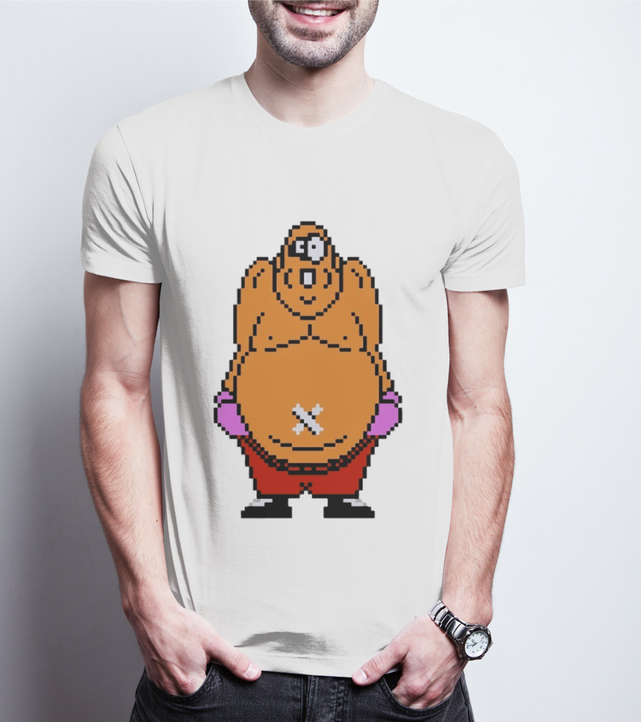 King Hippo Pixel Art From Mike Tyson's Punch Out!! NES Game T-Shirt