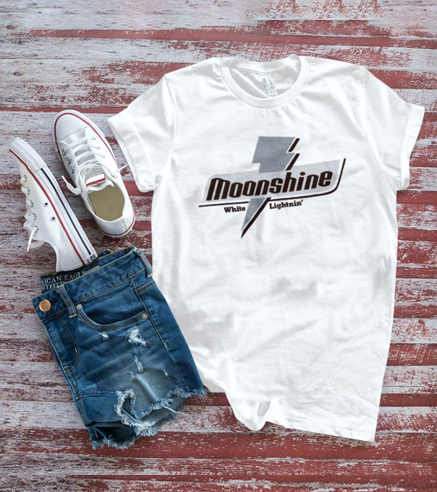 Moonshine White Lightnin' Lightning Bolt T-Shirt