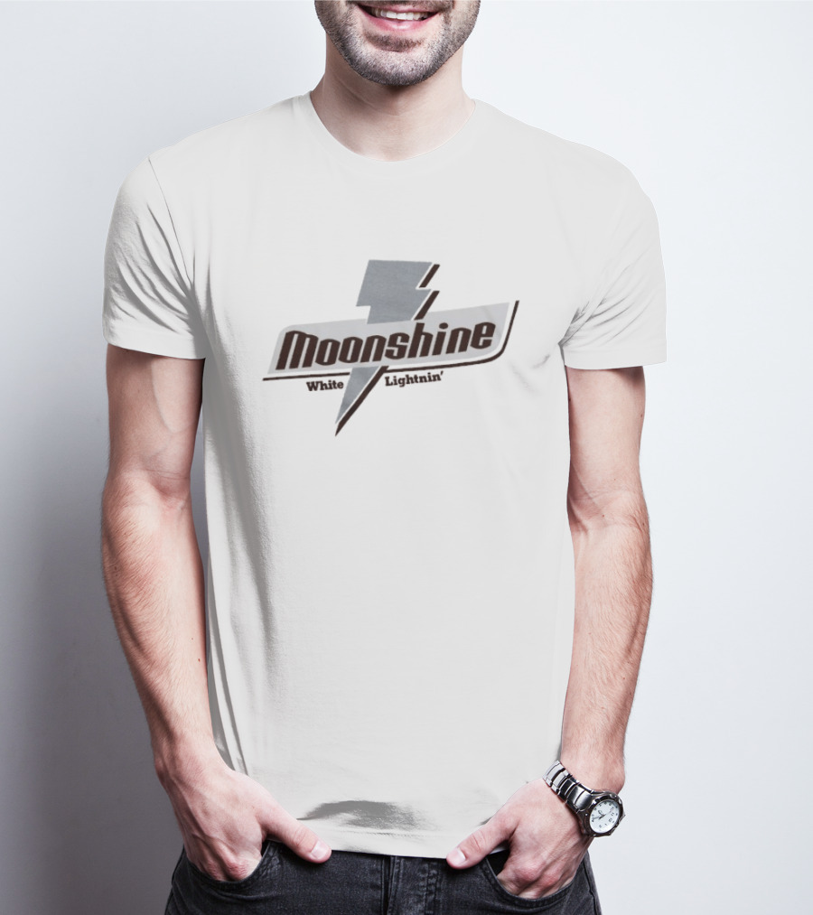 Moonshine White Lightnin' Lightning Bolt T-Shirt