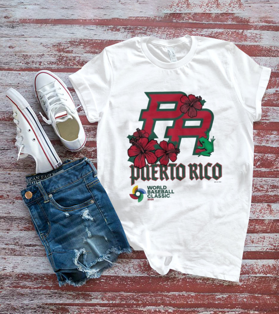 Puerto Rico 2026 World Baseball Classic Hibiscus Coqui T-Shirt