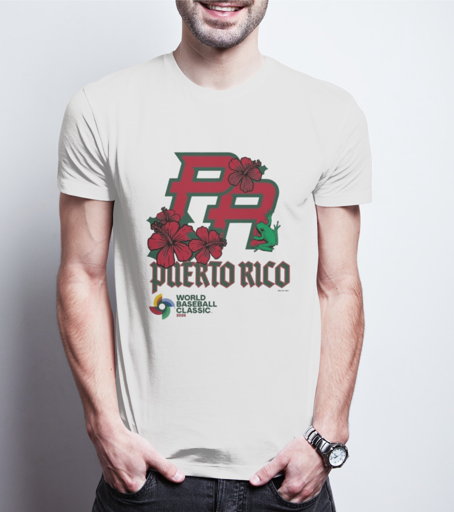 Puerto Rico 2026 World Baseball Classic Hibiscus Coqui T-Shirt