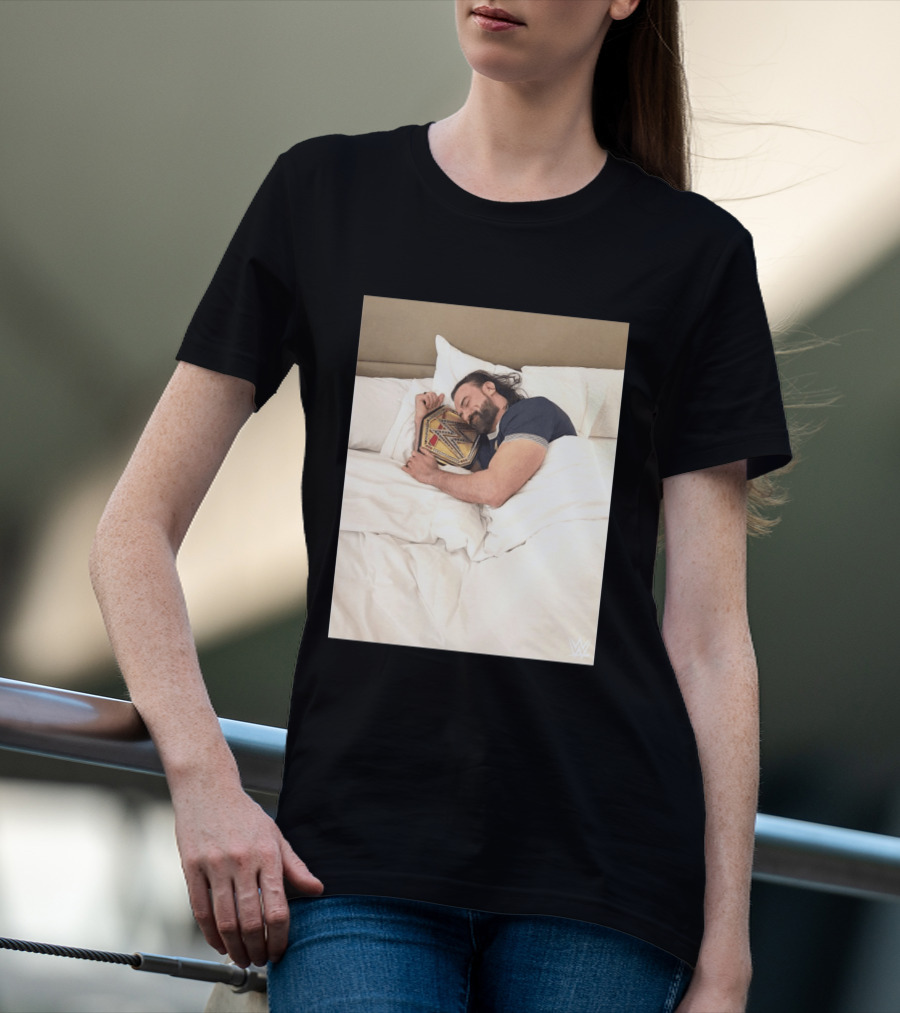 Drew McIntyre WWE Champion Sleeping Image T-Shirt